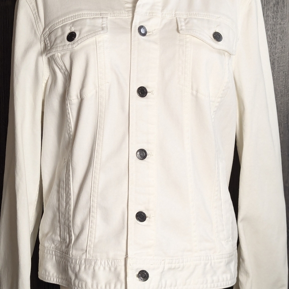 Talbot's White Classic Jean Jacket Size Large - Picture 4 of 10